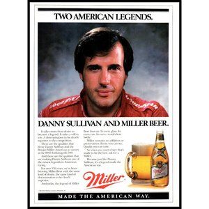 1986 Miller High Life Beer Vintage Print Ad Danny Sullivan Wall Art Photo